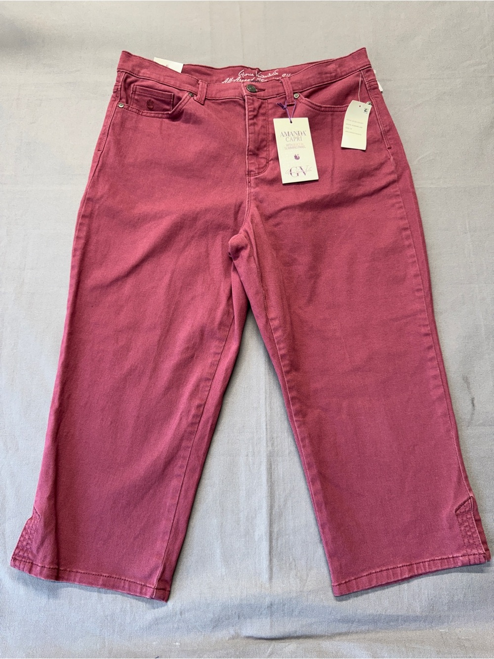 GLORIA VANDERBILT Amanda Capri Purple Classic Rise Sz 10 NWT Womens P42